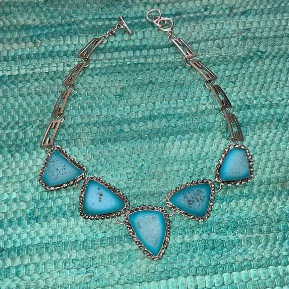 💰Artisan made SS 925 Druzy necklace twisted bezel